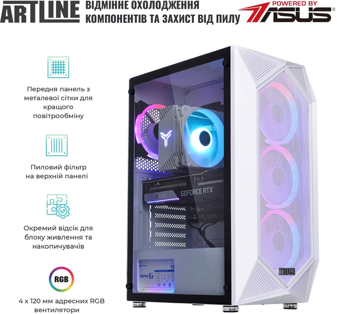 Компьютер ARTLINE Gaming X47WHITE (X47WHITEv62) - изображение 3