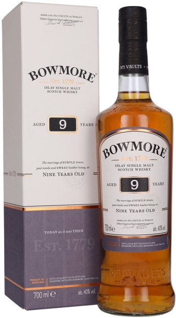 Виски односолодовый Bowmore 9 лет 0.7 л 40% в подарочной упаковке ...
