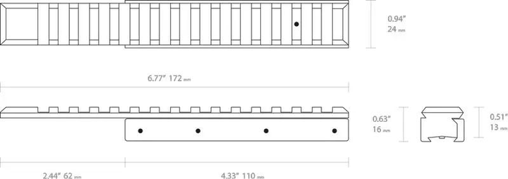 Адаптер Hawke Adaptor Base Extension 11 мм - Weaver/Picatinny - изображение 2