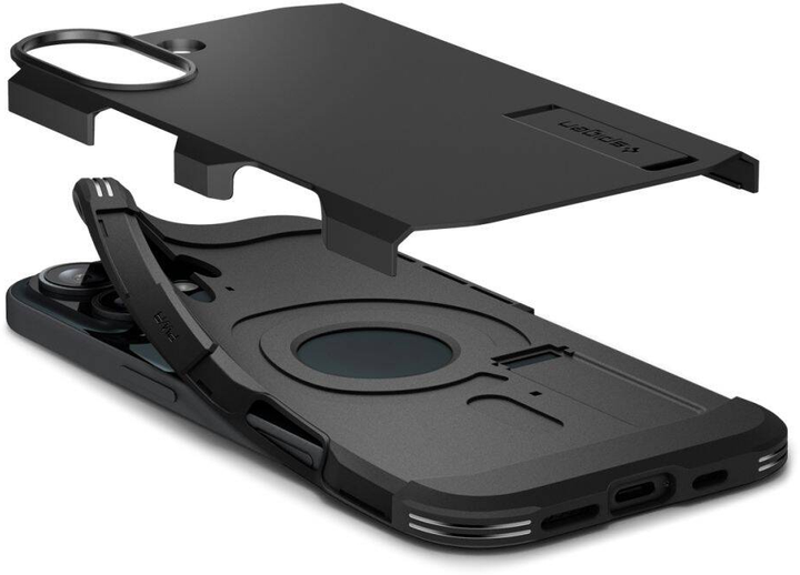 Панель Spigen Tough Armor MAG Apple iPhone 16 Plus 6.7" MagSafe Чорна/black ACS08085 (8809971230001) - зображення 7