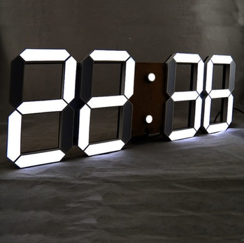 LED годинник з термометром Caixing CX-2218 Black білий циферблат - зображення 3
