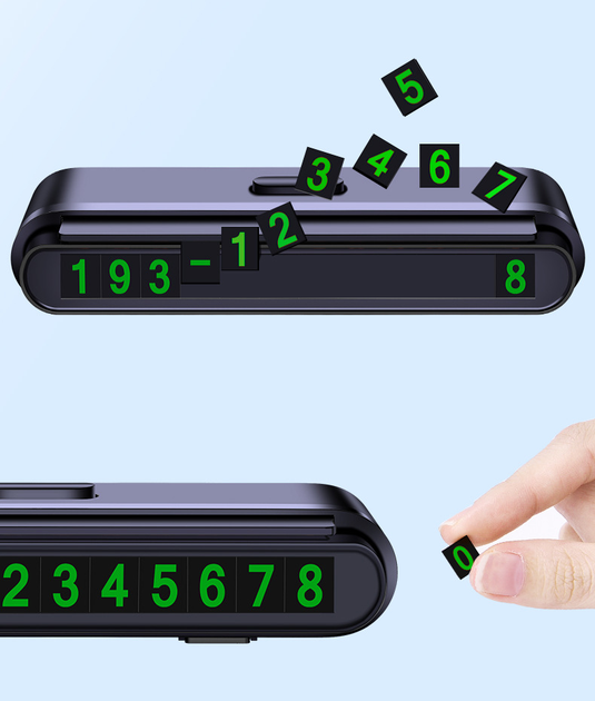 Парковочная карта - автовизитка с номером телефона Cheges Parking Number Plate Черная - изображение 7