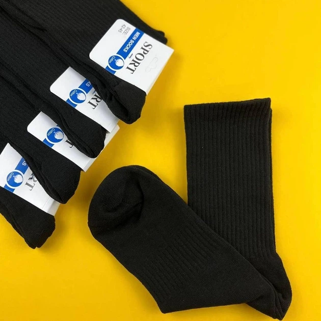 Мужские базовые хлопковые носки SuperSox высокие Черные, 5 пар/41-45р. - Фото 4 Мужские базовые хлопковые носки SuperSox высокие Черные, 5 пар/41-45р. - изображение 4