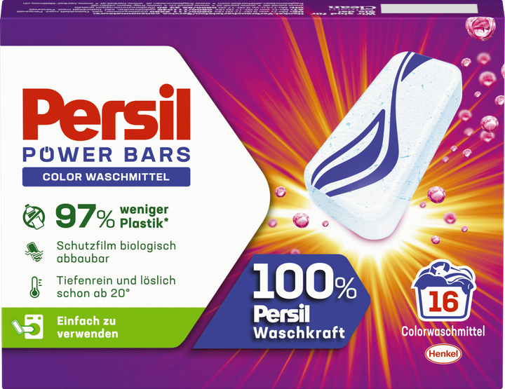 Таблетки для прання Persil Power Bars для кольорових речей 16 шт (4015200030258) - зображення 1