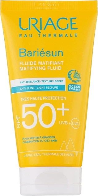 Сонцезахисний матувальний флюїд - Uriage Bari?sun Mat Fluide SPF50+ 50ml (884938-140021) - Фото 1 Сонцезахисний матувальний флюїд - Uriage Bari?sun Mat Fluide SPF50+ 50ml (884938-140021) - изображение 1