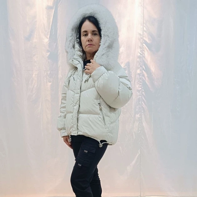 Женская зимняя куртка Vivilona (Max Mara) M13136 Молочный, M