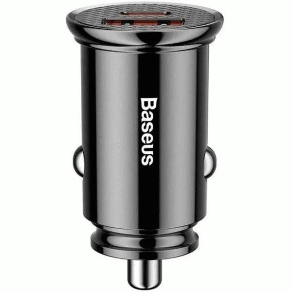 Автомобильное зарядное устройство Baseus Circular Plastic 30W Quick Charge (PD3.0/QC4.0+) USB/Type-C (5A) Black - изображение 2