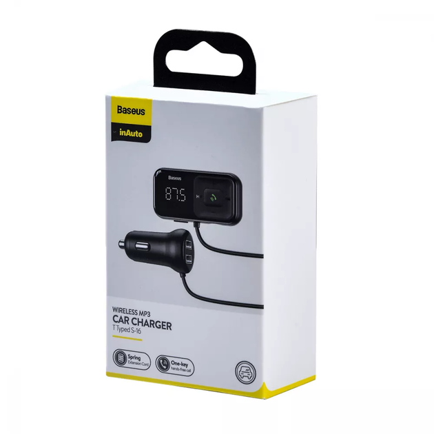 Автомобильный FM-трансмиттер (модулятор) Baseus Portable Display c мобильной панелью Bluetooth 5.0 MP3 TF-card AUX-out и функцией зарядного устройства (2USB 3.1A) с вольтметром - Фото 7 Автомобильный FM-трансмиттер (модулятор) Baseus Portable Display c мобильной панелью Bluetooth 5.0 MP3 TF-card AUX-out и функцией зарядного устройства (2USB 3.1A) с вольтметром - изображение 7