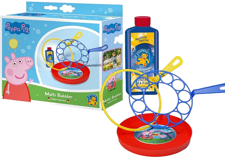 Zestaw do baniek mydlanych Pustefix Peppa Pig Multi-Bubbler (4001648165805) - obraz 1