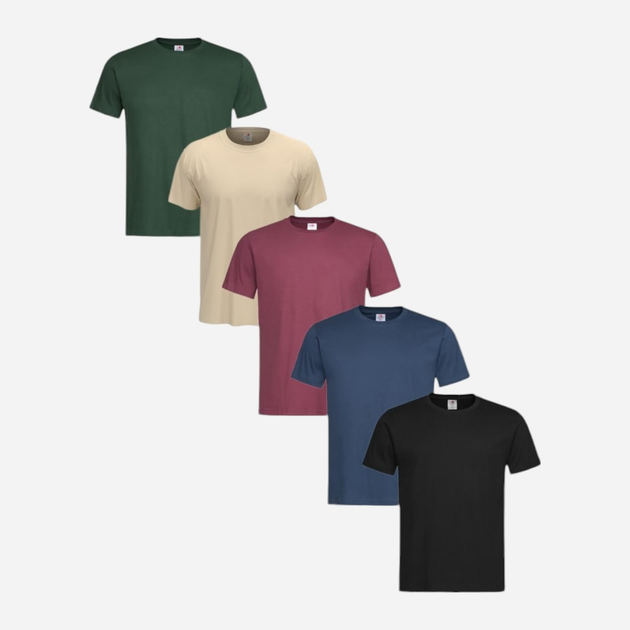 Набор футболок хлопковых длинных мужских Stedman ST2000-5PACK3 XL 5 шт Разноцветный (RAY2000000026176) 