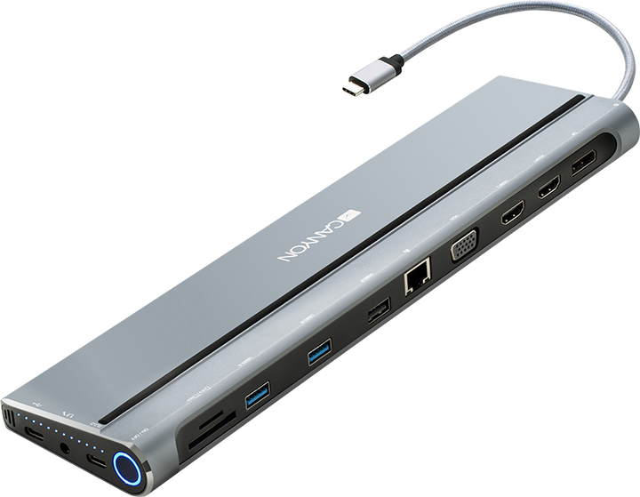 Док-станція Canyon DS-9 14-в-1 USB Type-C (CNS-HDS09B) - зображення 2