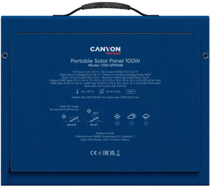 Сонячна панель Canyon SP-100W Blue (CND-SP100W) - зображення 2