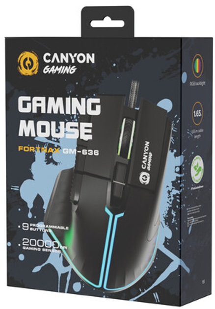 Миша Canyon Fortnax GM-636 RGB USB Black (CND-SGM636B) - зображення 6