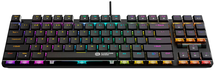 Клавіатура дротова Canyon Cometstrike GK-50 RGB TKL USB Black (CND-SKB50-US) - зображення 3