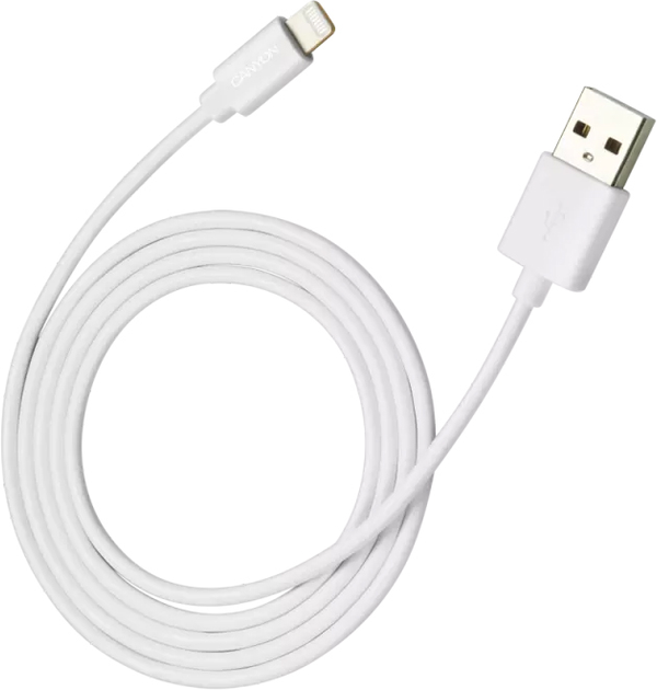 Кабель Canyon Lightning - USB MFI 1 м White (CNS-MFICAB01W) - зображення 1