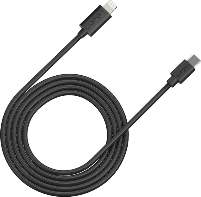 Kabel Canyon CFI-12 Type C to Lightning, 5V3A, 9V2.22A, PD20W Black (CNE-CFI12B) - obraz 1