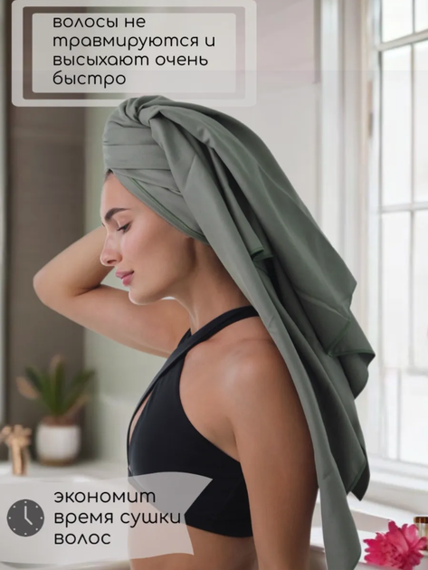 Полотенце спортивное из микрофибры YAR-sport 76x152 см для спорта и туризма с чехлом Зеленое - изображение 5