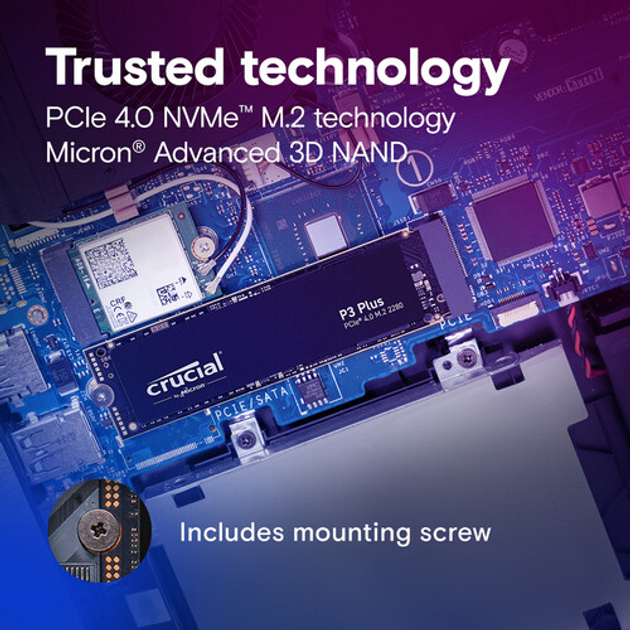 SSD диск Crucial P3 Plus 1000GB 3D NAND NVMe PCIe 4.0 x4 M.2 SSD Tray (без упаковки) (CT1000P3PSSD8T) - зображення 4