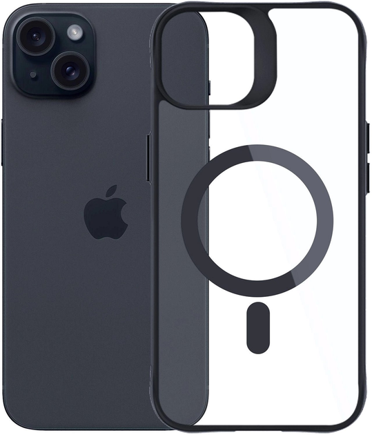 Etui 3MK Satin Armor MagCase do Apple iPhone 15 Black + Transparent (5903108563819) - obraz 1