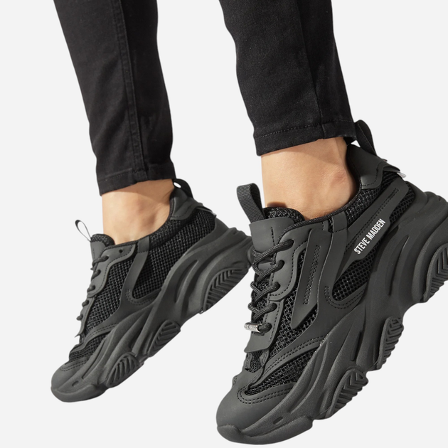 Sneakersy damskie do kostki Steve Madden Possession-E Sneaker SM19000033-001 42 27.1 cm Czarne (8720857173741) - obraz 2