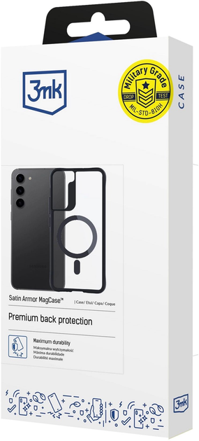 Панель 3MK Satin Armor MagCase для Samsung Galaxy S23 Plus Black + Transparent (5903108563888) - зображення 5