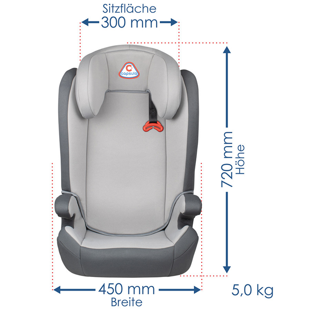 Автокрісло дитяче "MT5", Capsula, 15-36kg, до 12років, сірий, 772020 - изображение 2
