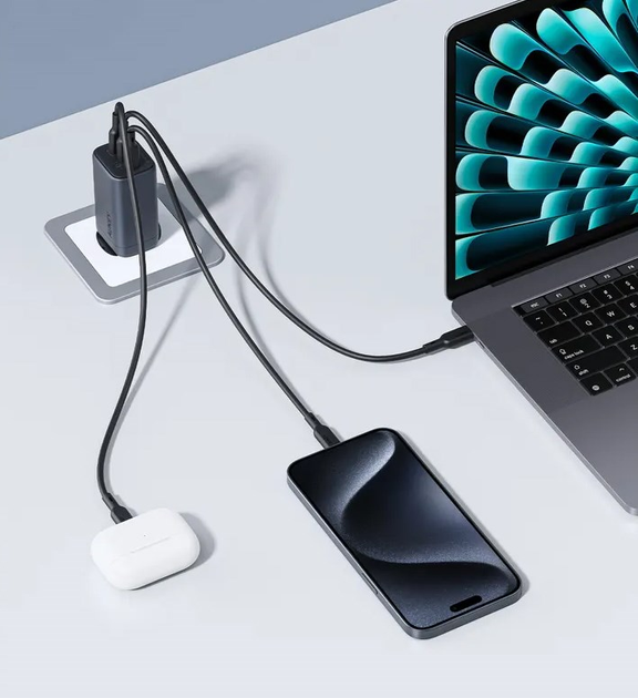 Ładowarka sieciowa Aukey Omnia II Mix USB-C PD 67 W PA-B6U Black (0689323786893) - obraz 5