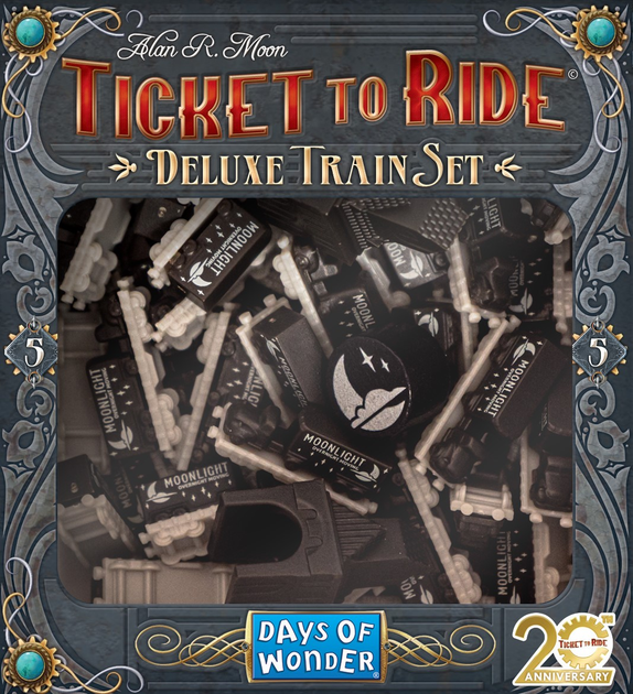 Додаток до настільної гри Days of Wonder Ticket to Ride: 20. Річниця Ексклюзивний набір потягів Чорний (0824968999189) - зображення 1