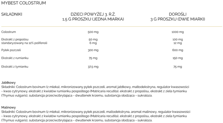 Suplement diety MyBestPharm MyBestColostrum o smaku jablkowym 90 g (5904824651422) - obraz 2