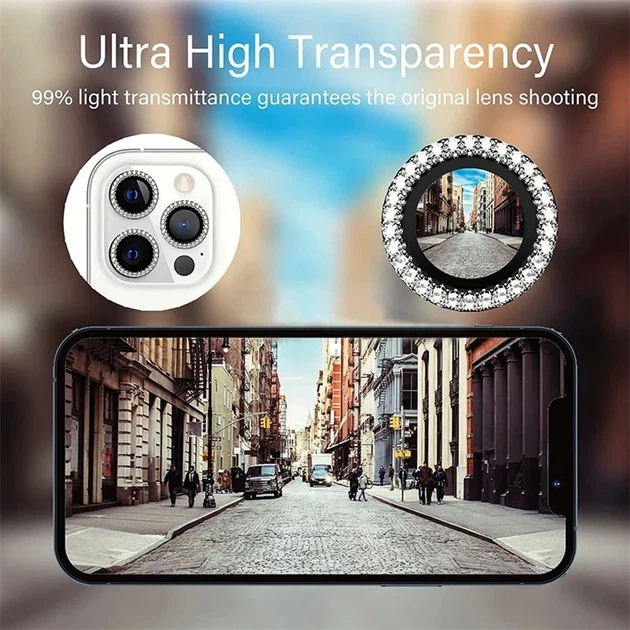Захисне скло на камеру для iPhone 13 з камінням - зображення 6