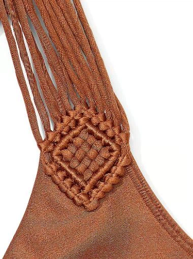 Купальник Victoria's Secret Swim VS Archives Macrame Fringe Monokini One-Piece Swimsuit Бежевый XS - Фото 4 Купальник Victoria's Secret Swim VS Archives Macrame Fringe Monokini One-Piece Swimsuit Бежевый XS - изображение 4