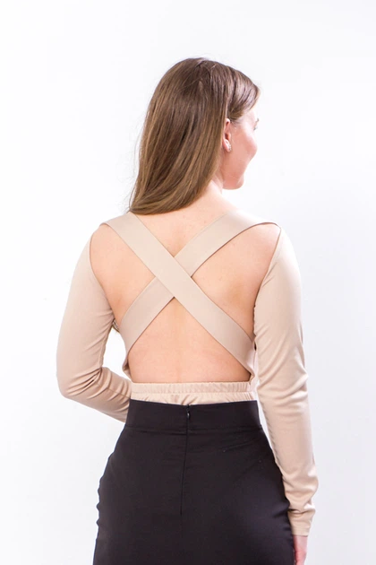 Боді жіночий NoBrand 42 Бежевий (p-9996-106272) - Фото 2 Боді жіночий NoBrand 42 Бежевий (p-9996-106272) - изображение 2