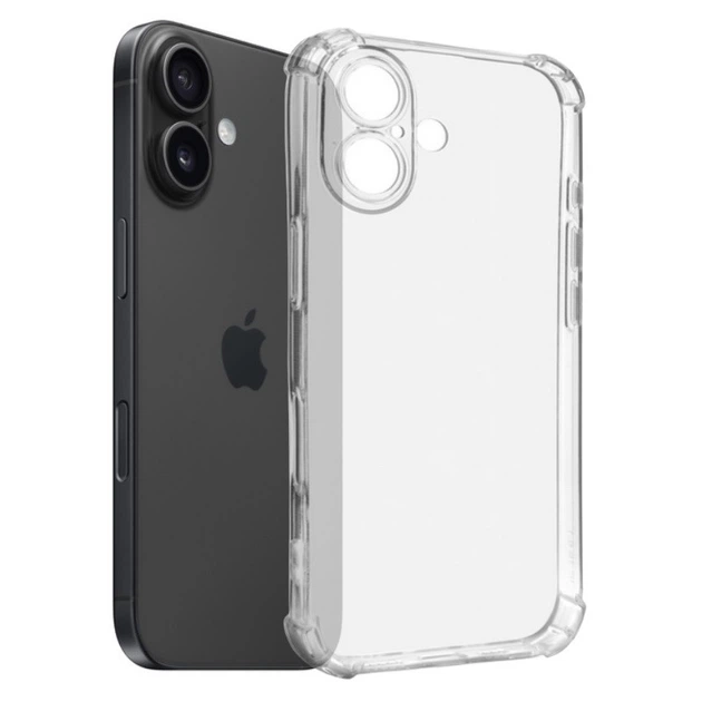 Чехол Fiji Proof для Apple iPhone 16 прозрачный бампер с усиленными бортами Transparent - Фото 1 Чехол Fiji Proof для Apple iPhone 16 прозрачный бампер с усиленными бортами Transparent - изображение 1