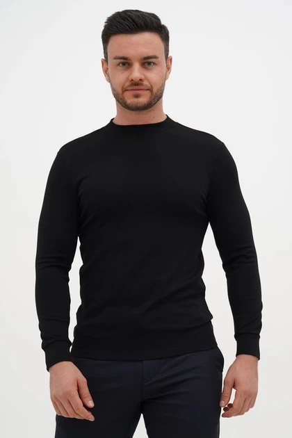 Гольф однотонный стойка Trend Collection 6801 черный (BLACK) 2XL - зображення 4