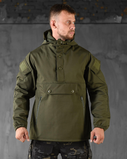 Тактическая демисезонная куртка анорак SoftShell 3XL олива (88917) - изображение 1