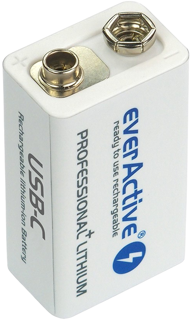 Акумулятор everActive 6F22/9V Li-Ion 550 mAh USB-C EVHR22-550C (5903205773883) - зображення 3