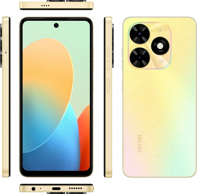 TECNO Смартфон Spark Go 2024 (BG6) 6.56" 3/64ГБ, 2SIM, 5000мА•год, Alpenglow Gold - Фото 3 TECNO Смартфон Spark Go 2024 (BG6) 6.56" 3/64ГБ, 2SIM, 5000мА•год, Alpenglow Gold - зображення 3