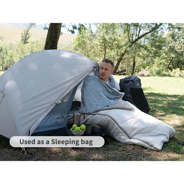 Спальный мешок-подушка Naturehike CNK2300SD022 светло-серый 225 см (6976507667333) - Фото 12 Спальный мешок-подушка Naturehike CNK2300SD022 светло-серый 225 см (6976507667333) - изображение 12