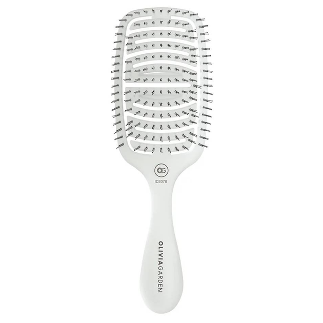 Щетка для укладки Olivia Garden Essential Care Flex Fine Hair Memory Flex Bristles Ice White - Фото 1 Щетка для укладки Olivia Garden Essential Care Flex Fine Hair Memory Flex Bristles Ice White - изображение 1