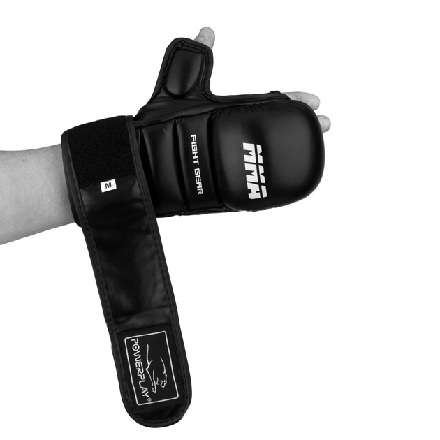 Рукавиці для MMA PowerPlay 3026 Чорні XL - изображение 6