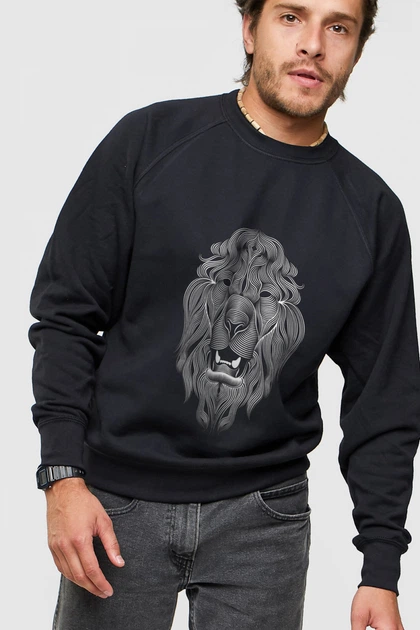 Світшот YAPPI чоловічий чорний "Lion" S Чорний (MSWB1529) - Фото 1 Світшот YAPPI чоловічий чорний "Lion" S Чорний (MSWB1529) - зображення 1
