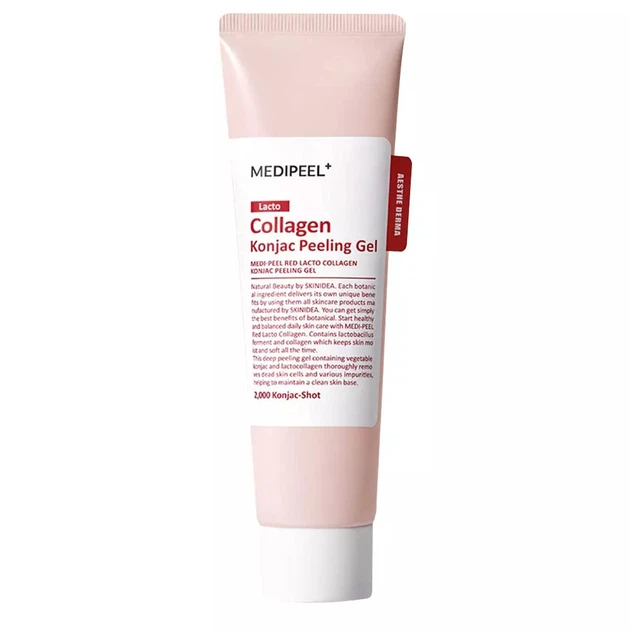 Пілінг-скатка для обличчя Medi-Peel Red Lacto Collagen Konjac Peeling Gel, 95ml - Фото 1 Пілінг-скатка для обличчя Medi-Peel Red Lacto Collagen Konjac Peeling Gel, 95ml - изображение 1