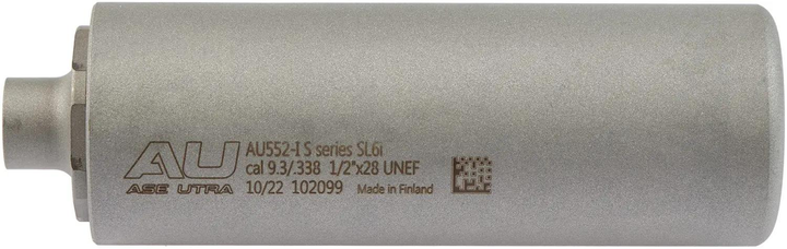 Саундмодератор Ase Utra SL6i (облегченный) .338/9.3 (под кал. 9х21). Резьба - 1/2"х28 (для KRISS Vector) - изображение 1