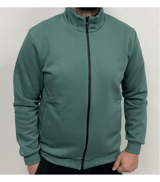 Кофта на замку зі стійкою великих розмірів - HECTOR - 30504 - 5XL - Світло-бірюзовий - Фото 1 Кофта на замку зі стійкою великих розмірів - HECTOR - 30504 - 5XL - Світло-бірюзовий - зображення 1