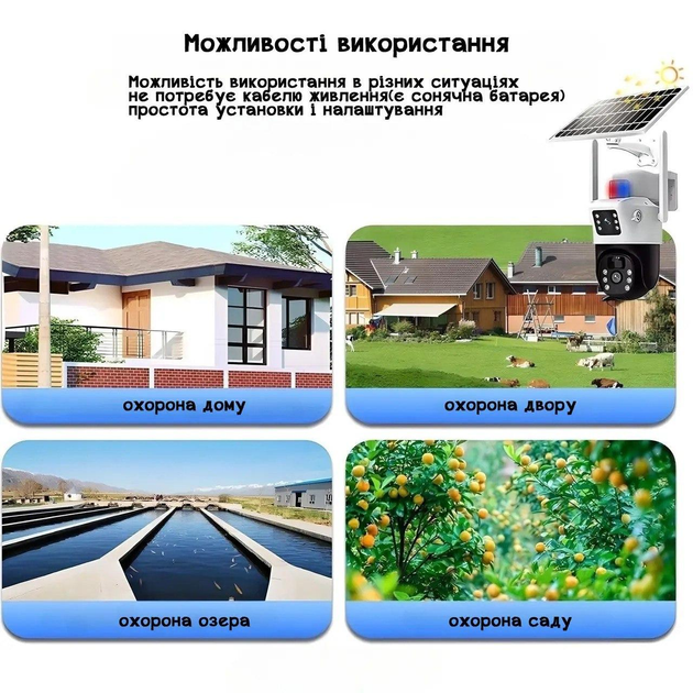 Вулична 4G Камера відеоспостереження UKC V380pro з сонячною панеллю та акумулятором - зображення 3