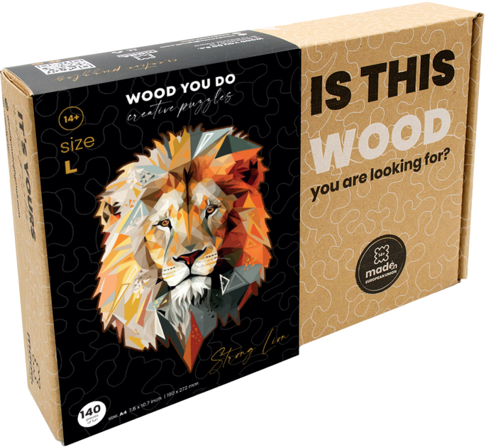 Puzzle drewniane Wood You Do Silny Lew 140 elementów (5905386441322) - obraz 1