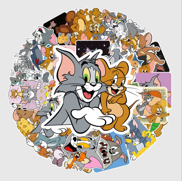 Виниловые наклейки стикеры Том и Джерри Walt Disney Jsstore на предметы ...