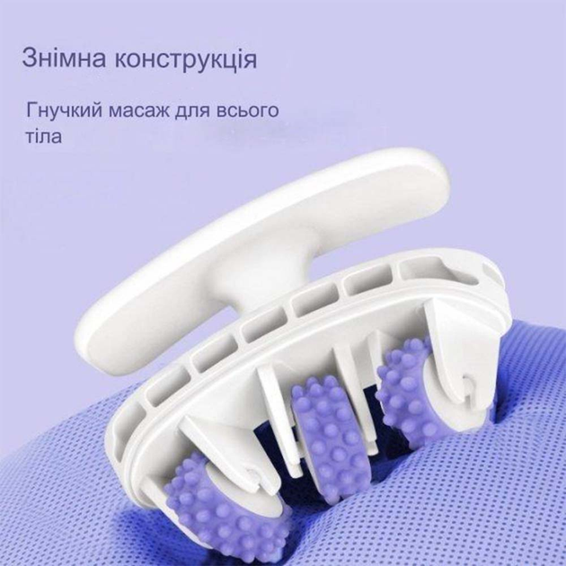 Массажер круглый роликовый Roller SBJ-2303 для талии, голеней, брюшных мышц, бедер, рук Фиолетовый (АК-5699) - изображение 5