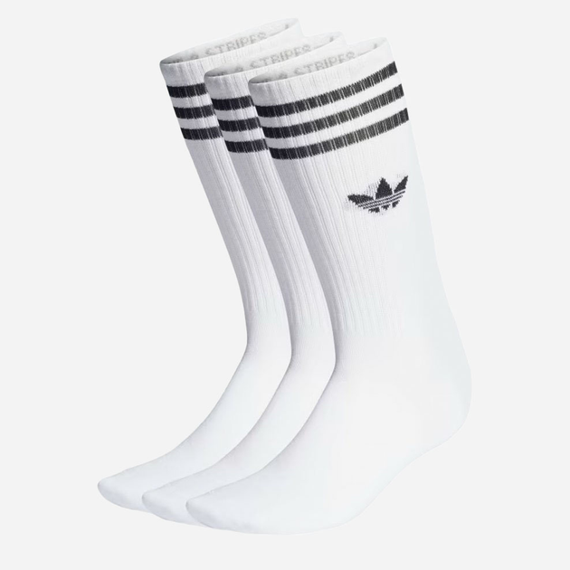 Zestaw męskich skarpet wysokich bawełnianych adidas IJ0734 S 3 pary Biały (4066762046164) - obraz 1