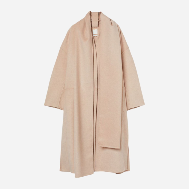 Пальто осеннее длинное женское H&M 060974284 M Светло-бежевое (6666000234179) - изображение 2